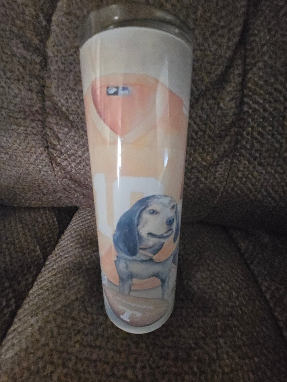 Tennessee VOLS   Print Travel Tumbler in ORANGE AND WHITE